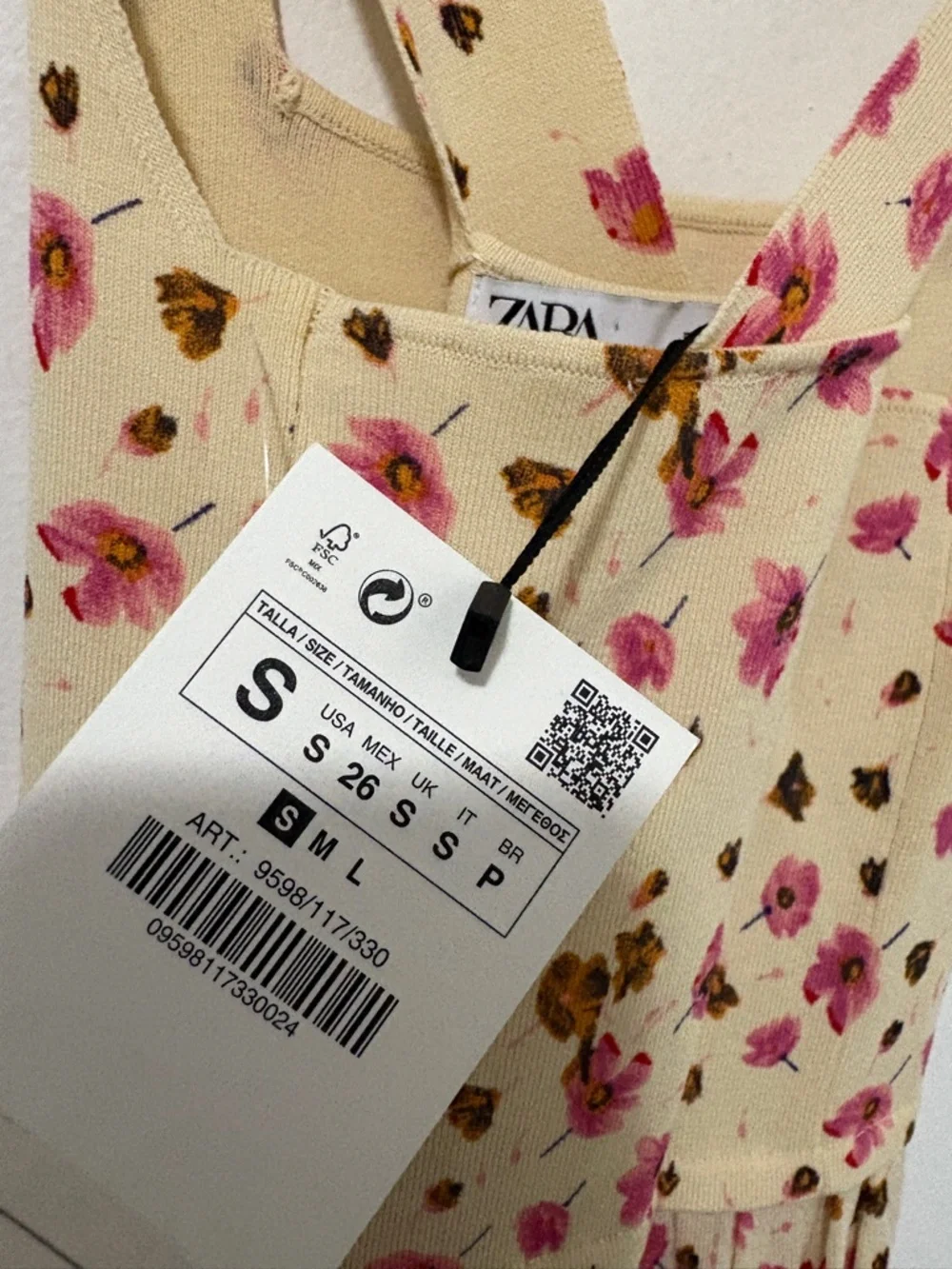 NWT Zara Floral Slinky Midi Dress Women Size Small - Picture 7 of 7